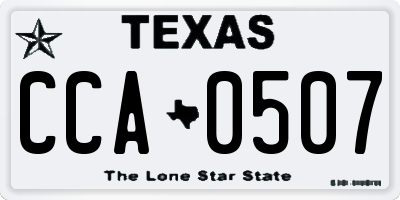TX license plate CCA0507