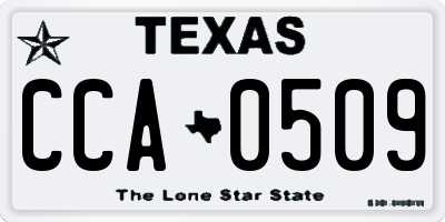 TX license plate CCA0509