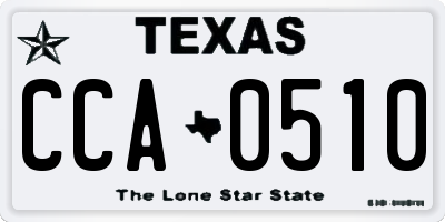 TX license plate CCA0510