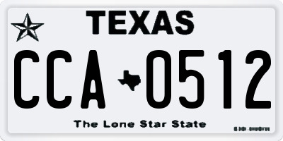TX license plate CCA0512