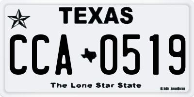 TX license plate CCA0519