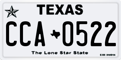 TX license plate CCA0522