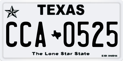 TX license plate CCA0525