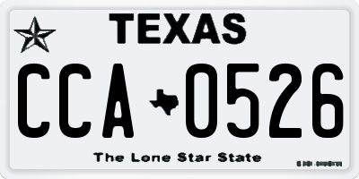 TX license plate CCA0526