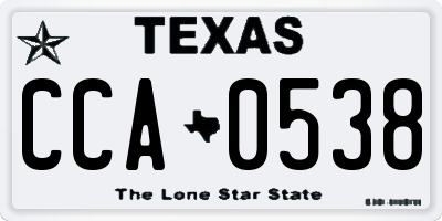 TX license plate CCA0538