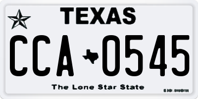 TX license plate CCA0545