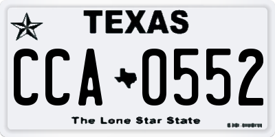 TX license plate CCA0552