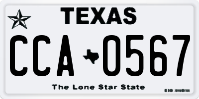 TX license plate CCA0567