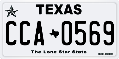 TX license plate CCA0569