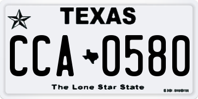 TX license plate CCA0580
