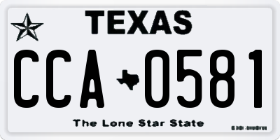 TX license plate CCA0581