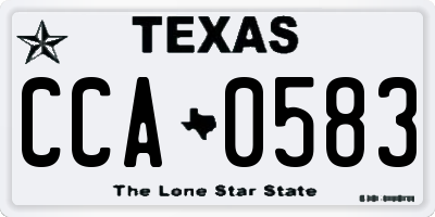 TX license plate CCA0583