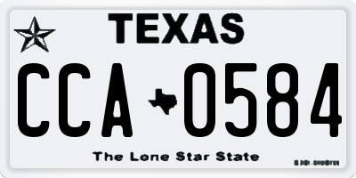 TX license plate CCA0584