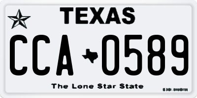 TX license plate CCA0589