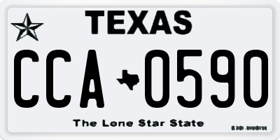 TX license plate CCA0590