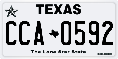 TX license plate CCA0592