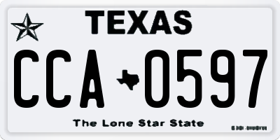 TX license plate CCA0597
