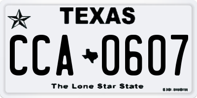 TX license plate CCA0607