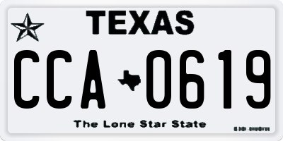 TX license plate CCA0619