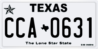 TX license plate CCA0631