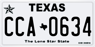 TX license plate CCA0634