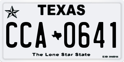 TX license plate CCA0641