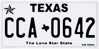 TX license plate CCA0642