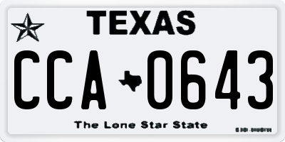 TX license plate CCA0643