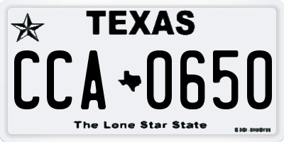 TX license plate CCA0650