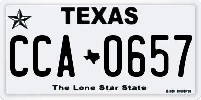 TX license plate CCA0657