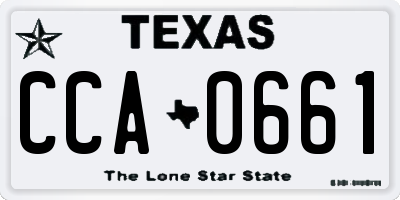 TX license plate CCA0661