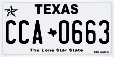 TX license plate CCA0663