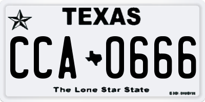 TX license plate CCA0666