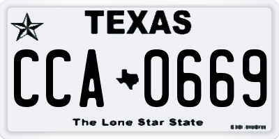 TX license plate CCA0669