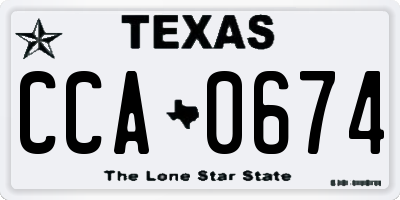 TX license plate CCA0674