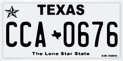 TX license plate CCA0676