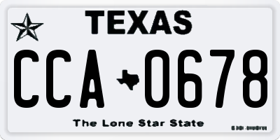 TX license plate CCA0678