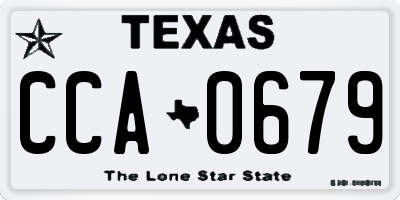 TX license plate CCA0679