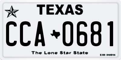 TX license plate CCA0681