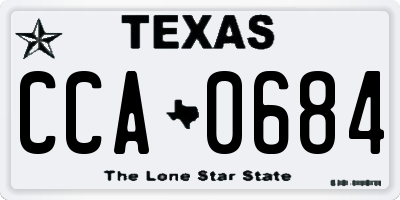 TX license plate CCA0684