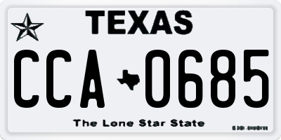 TX license plate CCA0685