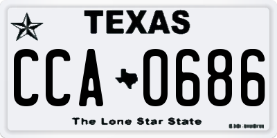 TX license plate CCA0686