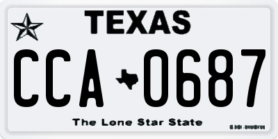 TX license plate CCA0687