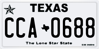 TX license plate CCA0688