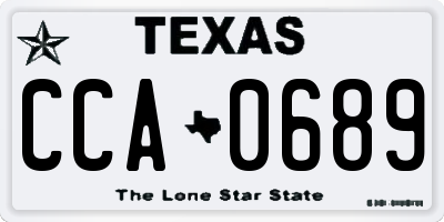 TX license plate CCA0689