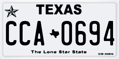 TX license plate CCA0694