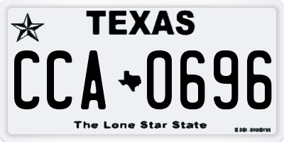 TX license plate CCA0696