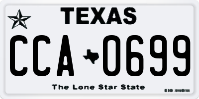 TX license plate CCA0699