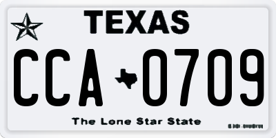 TX license plate CCA0709