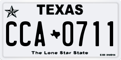TX license plate CCA0711